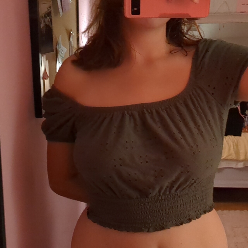 Green Hollister Crop top